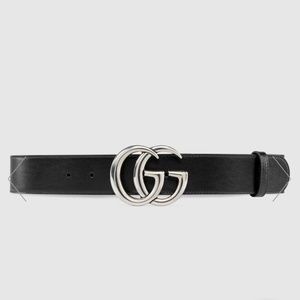 Authentic Gucci Marmont leather belt with silver hardwear